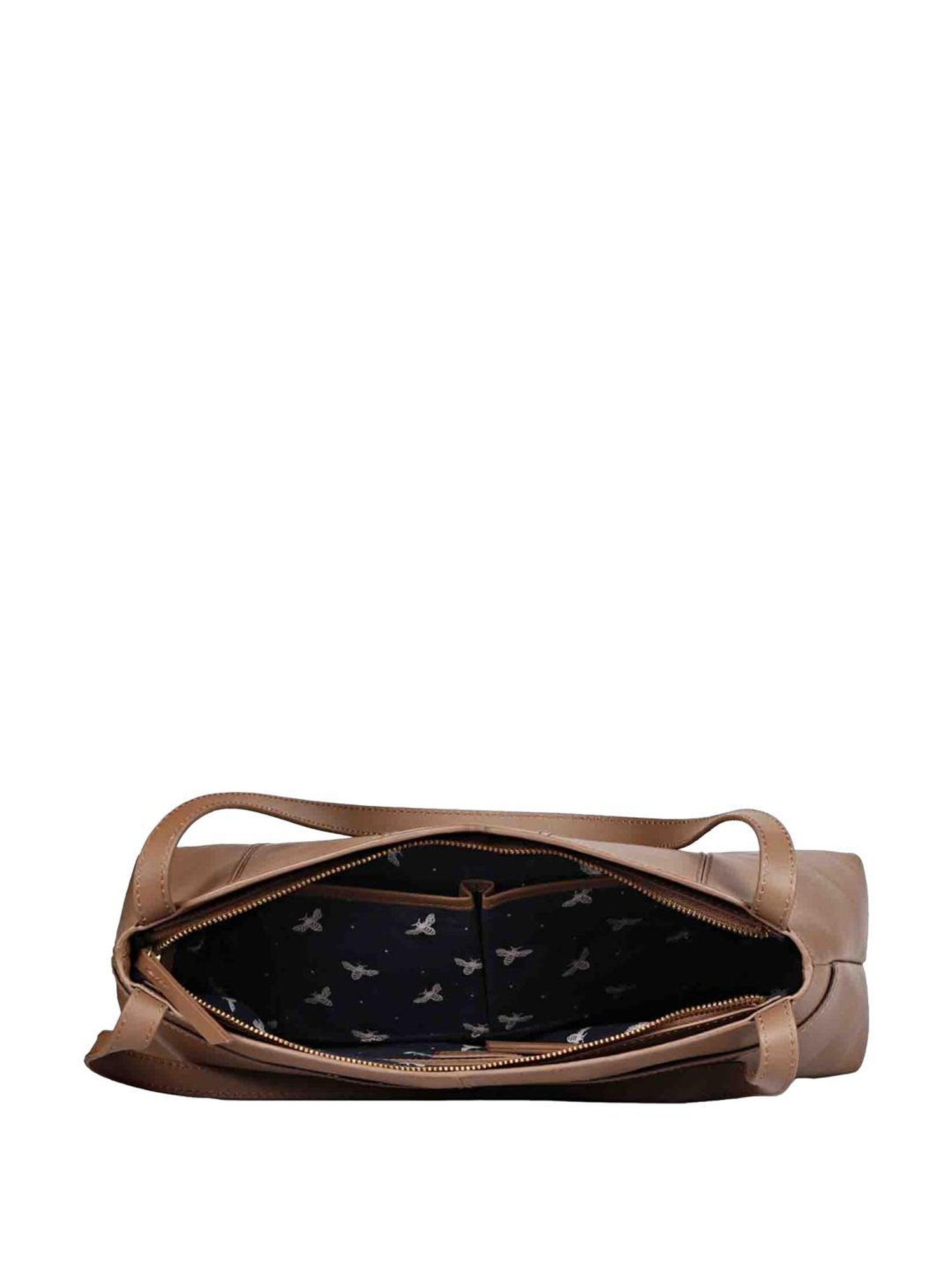 Favore Tan Solid Medium Handbag