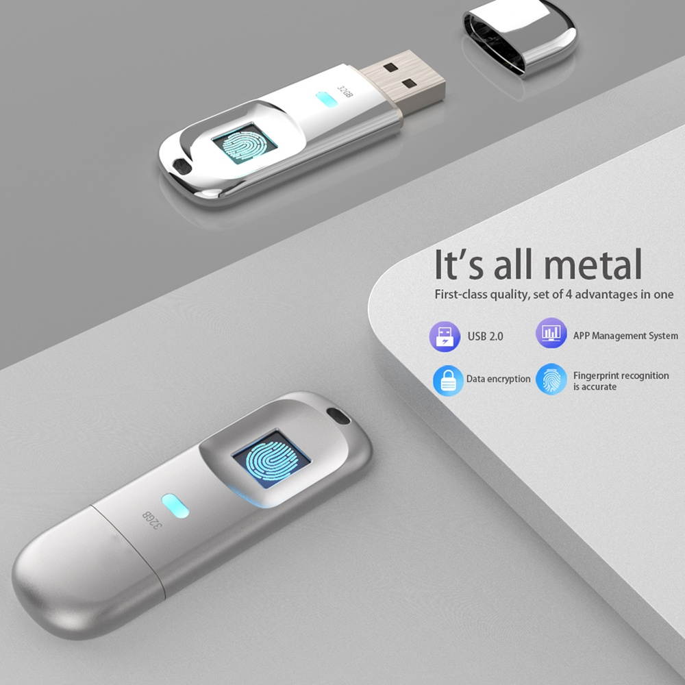 USB2.0 Fingerprint Code Accurate Identificaiotn Privacy Management  U Disk 32G/64G/128G Optional