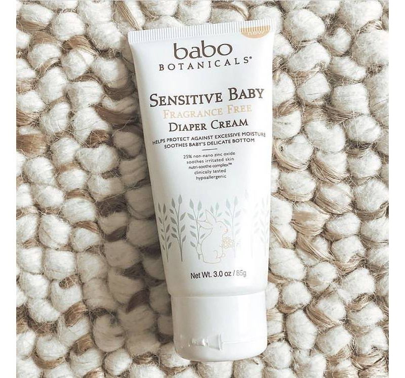 Babo Botanicals Sensitive Fragrance Free Zinc Baby Diaper Cream - 3oz