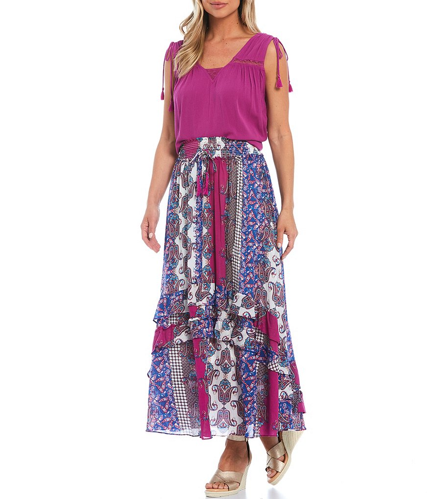 Reba Crinkle Rayon Hi-Low Fuchsia Top