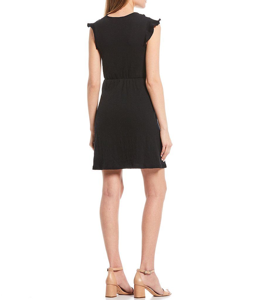 Roxy Morning Breeze Smocked Flutter Sleeve Dress