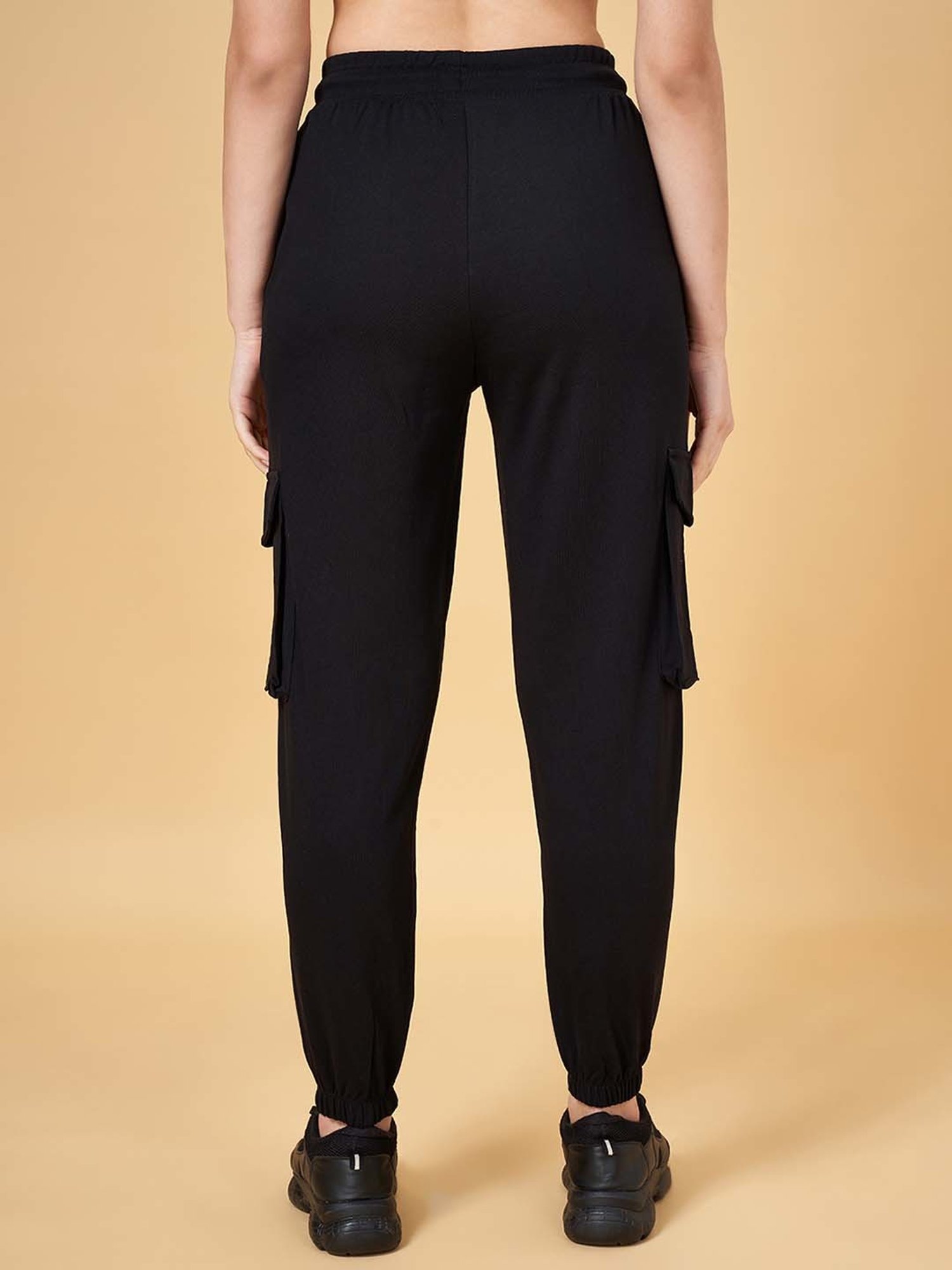 Ajile by Pantaloons Pirate Black Cotton Printed Sports Joggers