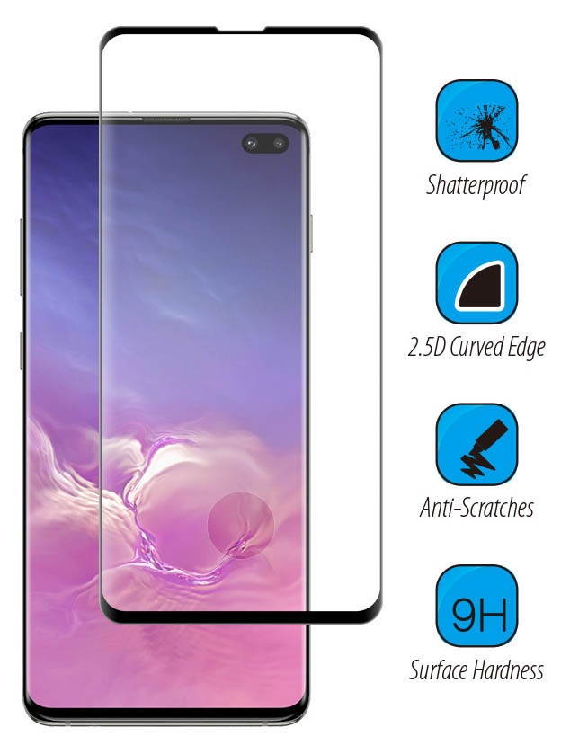 Full Size Tempered Glass 3D Curved Screen Protector for Samsung Galaxy S10 Plus