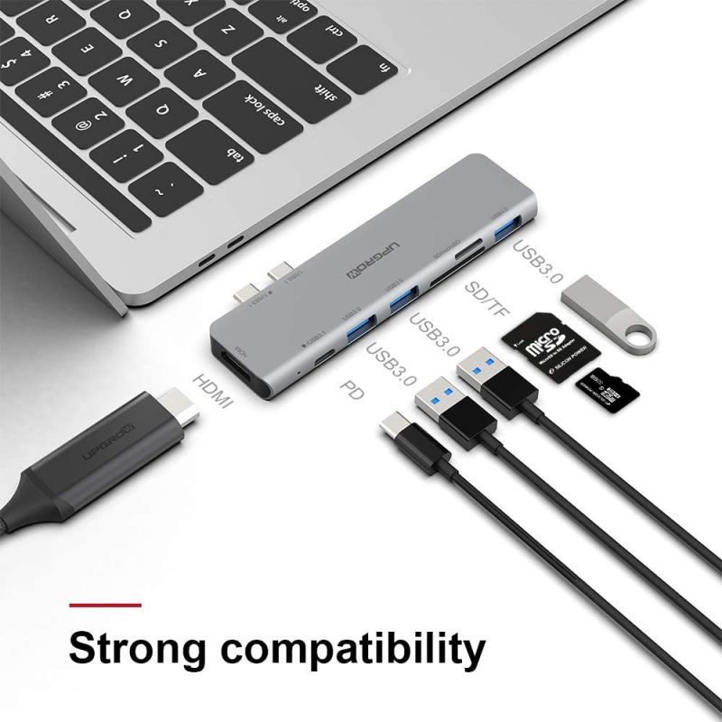 USB C Hub,Type C Hub Adapter, MacBook Pro Accessories with 3 USB 3.0 Ports, 4K@30Hz HDMI,TF/SD Card Reader, USB-C PD Docking for MacBook Pro 13? 15? 16?2017-2020 & MacBook Air 2020/2019/2018