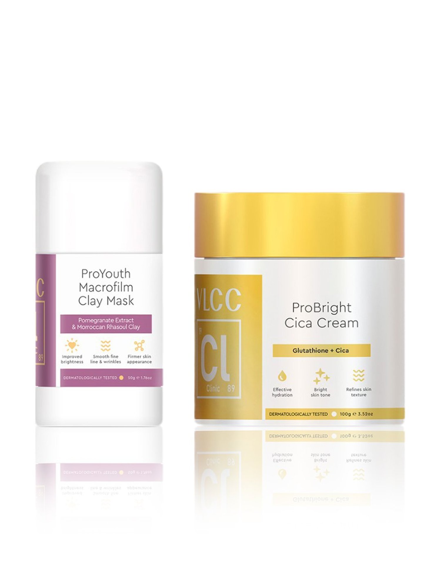 VLCC Clinic ProYouth Macrofilm Clay Mask & ProBright Cica Cream Combo