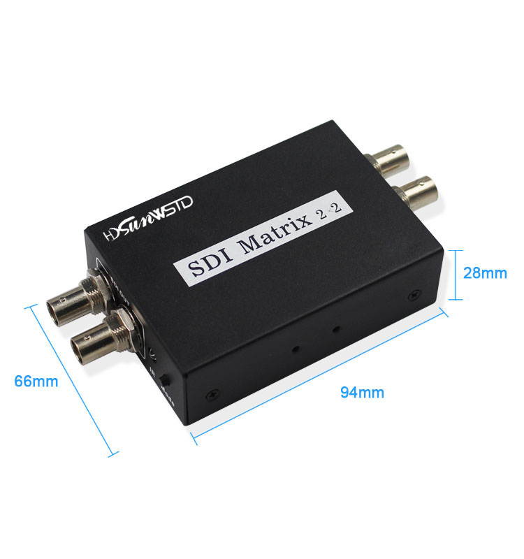 SDI Matrix 2X2 HD SD 3G SDI Video Switcher Converter Support 1080p for HDTV Monitor (2 in 2 Out)