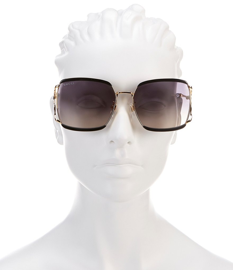 Gucci Oversized Acetate and Metal Square Sunglasses