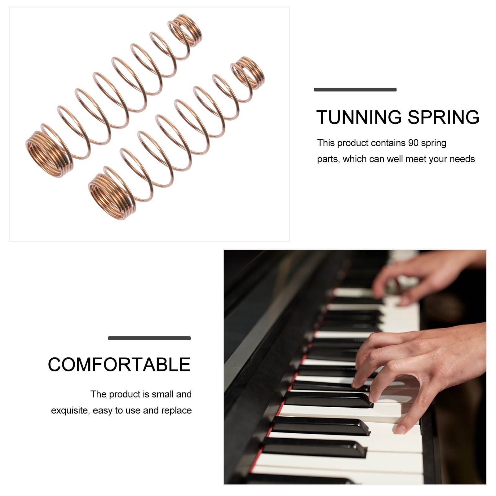 90pcs Golden Brass Piano Parts Tuning Repair Tool Piano Coupling Spring
