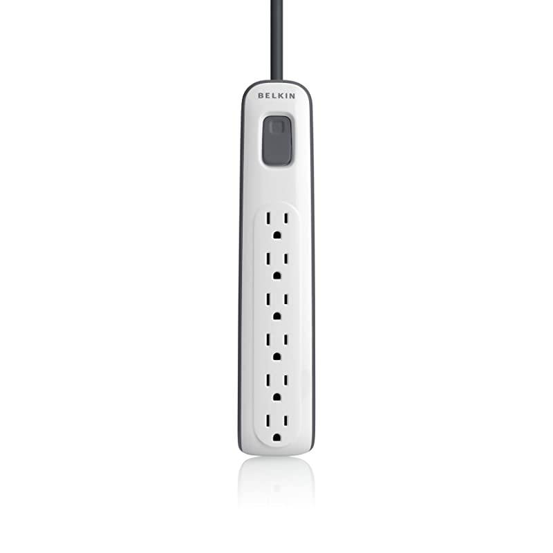 6 Outlet AV Power Strip Surge Protector with 4Foot Power Cord, 600 Joules BV10600004