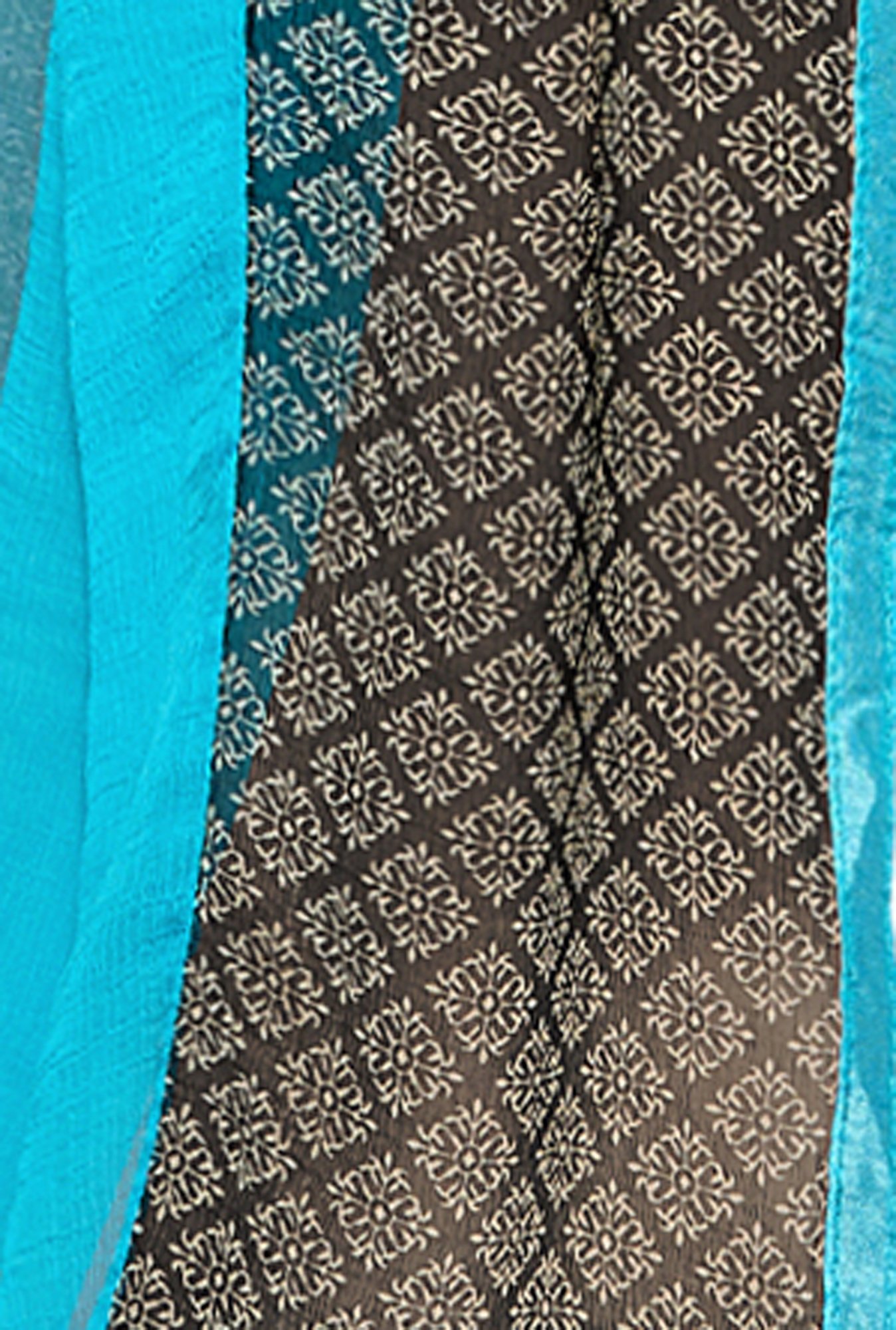Saree Mall Sky Blue & Black Printed Cotton Dress Material