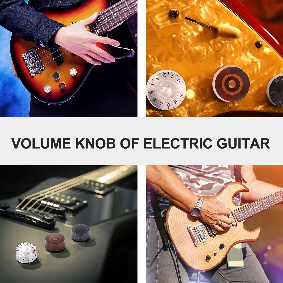 4pcs Useful Plastic Volume Tone Control Plastic Knob Instrument Parts Accessory Instrument Supply for Guitar Bass