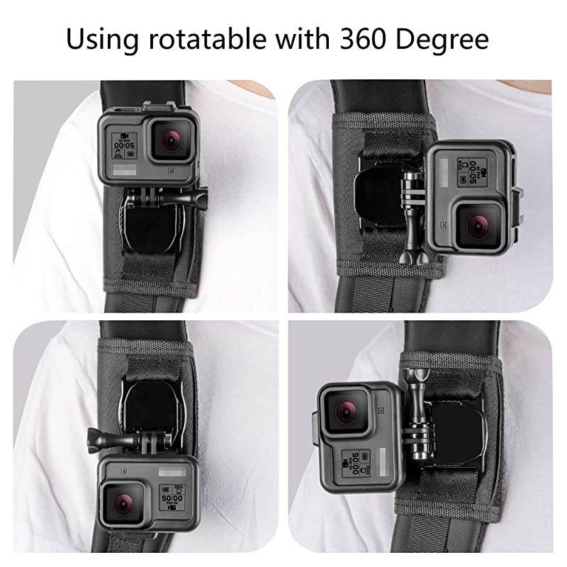Backpack Strap Knapsack Shoulder Mount for GoPro Hero 34 56 78 Black White Silver GoPro Max Other Action Camera