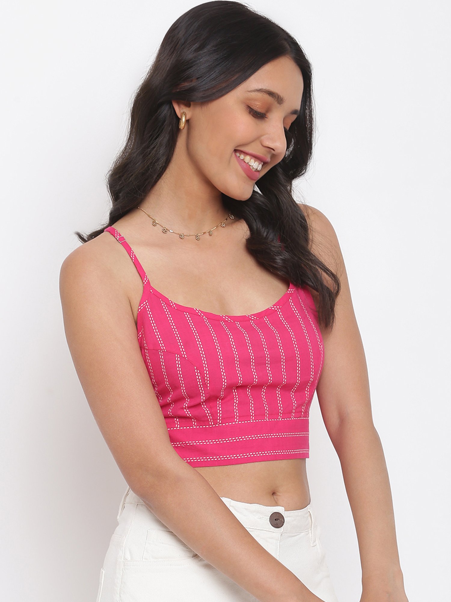 Fabindia Pink Cotton Printed Top