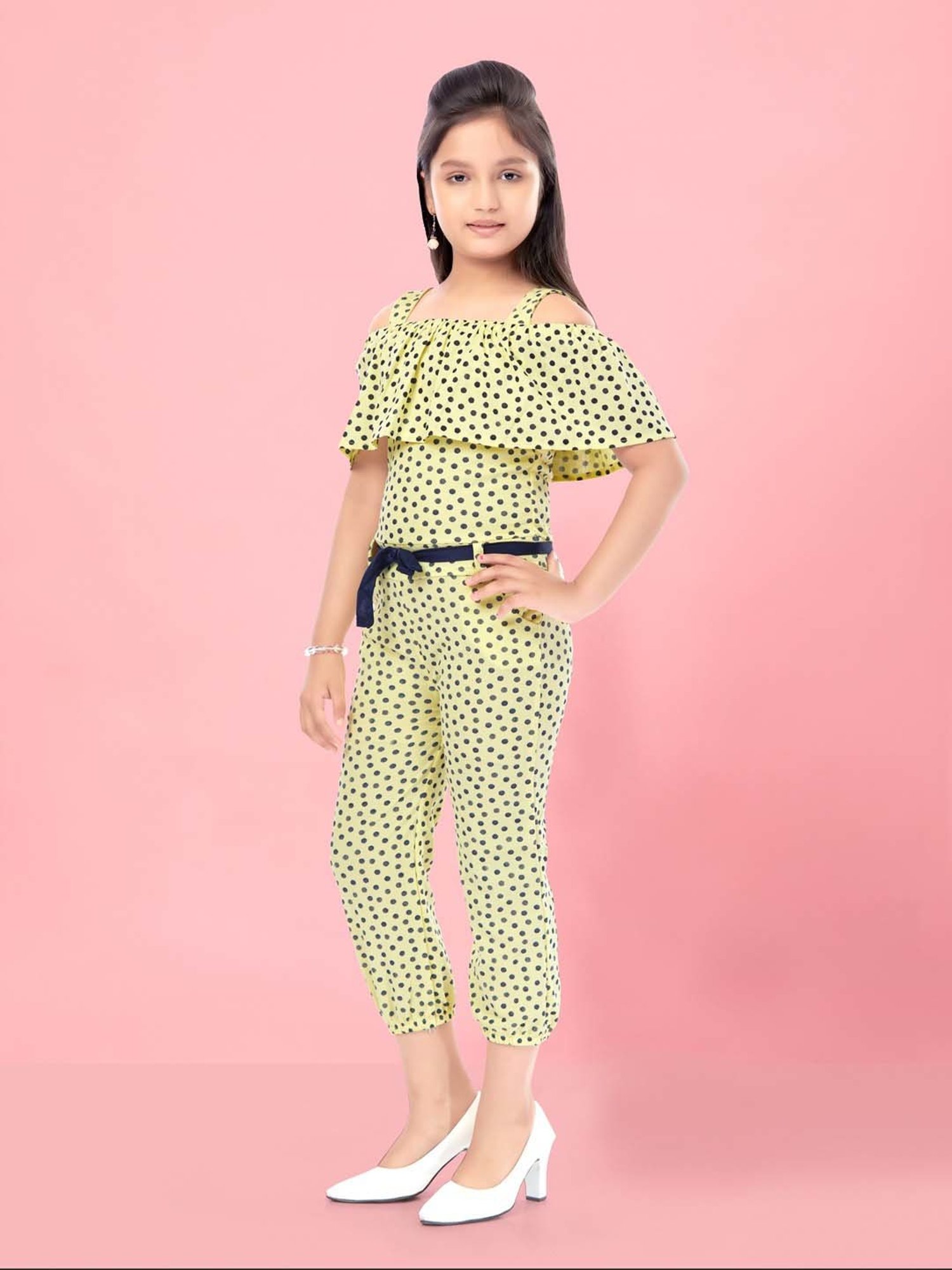 Stylestone Kids Red Printed Jumpsuit