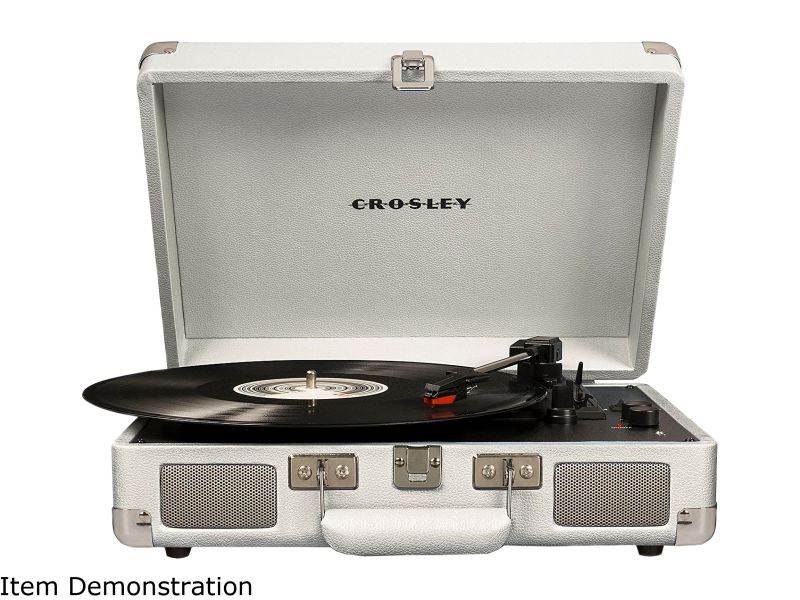 Crosley Cruiser Deluxe Portable Bluetooth Turntable, White Sand, CR8005D-WS