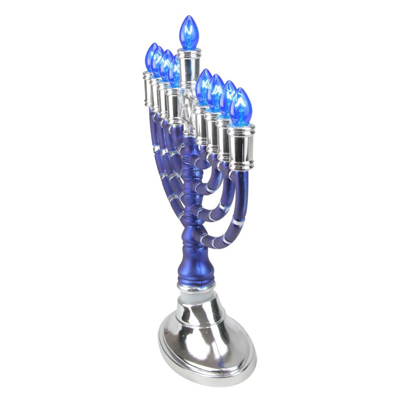Rite Lite 14" Traditional Style Electric Hanukkah Menorah - Blue/Silver