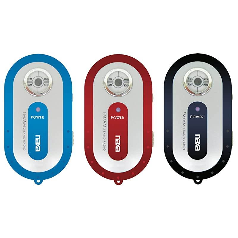 NR720 Portable AMFM Mini Pocket Radio Rotary Tuning Dial 35mm Headphone Jack Blue