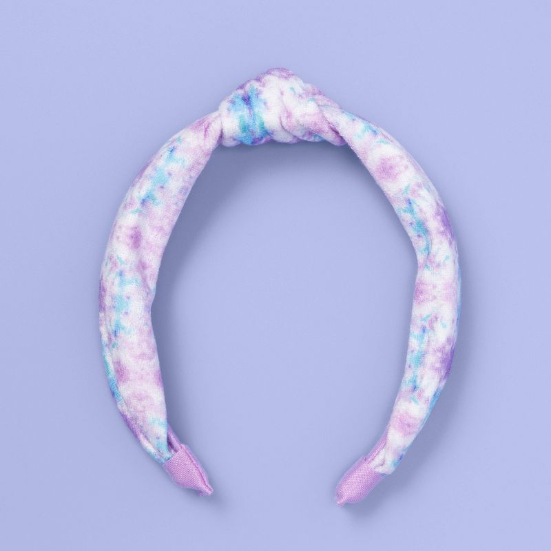 Girls' Tie-Dye Top Knot Headband - More Than Magic™ Purple