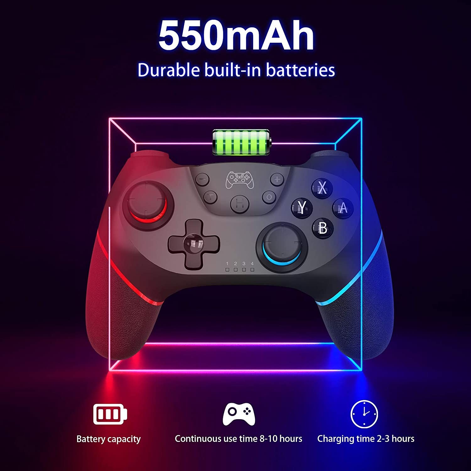 Wireless Controller for Switch/Switch Lite, Switch Pro Wireless Bluetooth Controller Joypad Remote Joycon Replacement,Wireless Switch Remote with Turbo, Motion (Red)