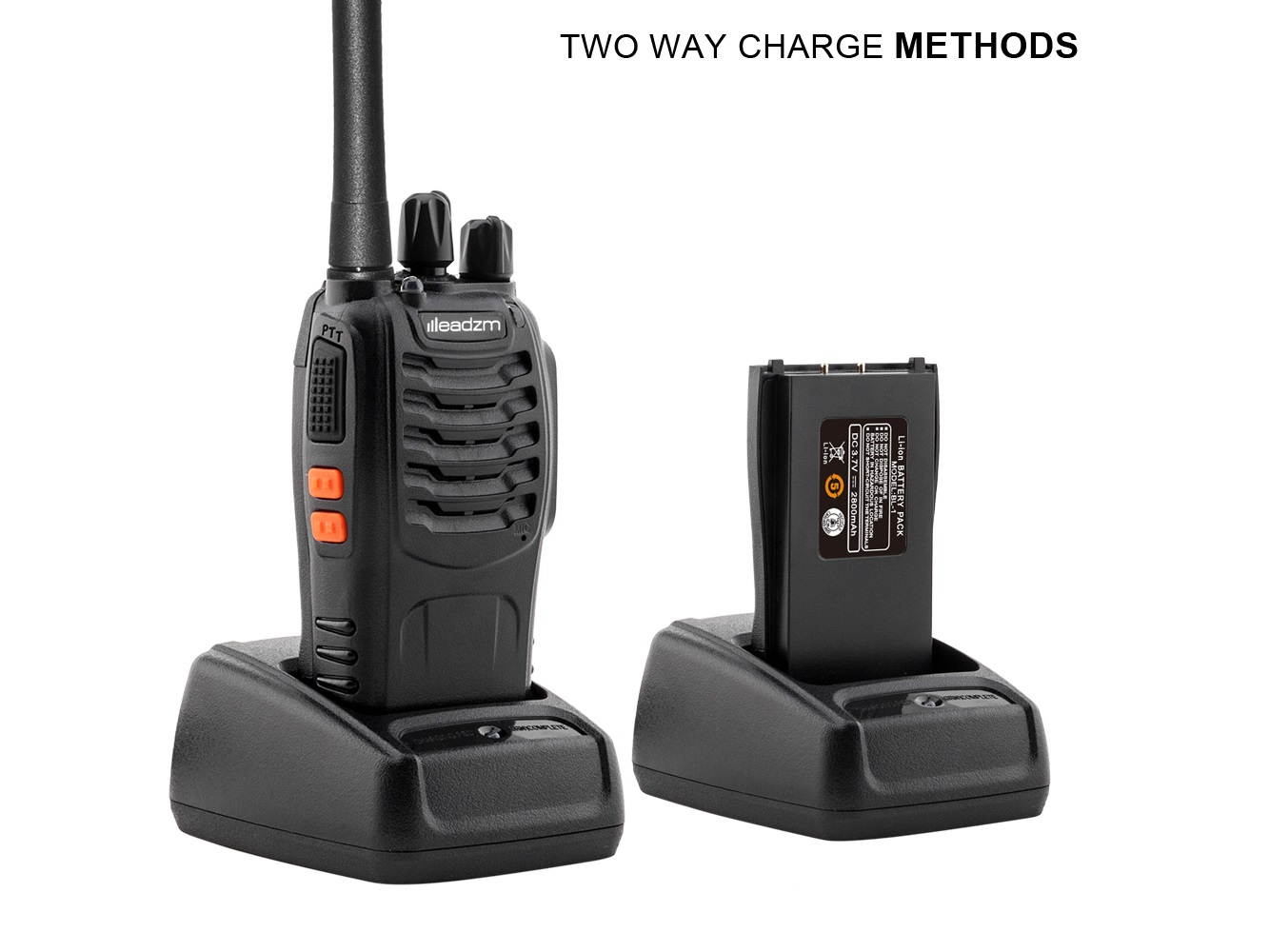 2 Leadzm LE-88A FRS 462-467MHz 16CH Two way Radio Walkie Talkie US Plug