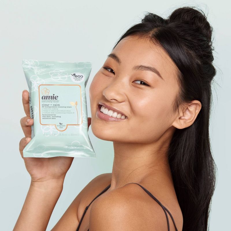 Amie Clear & Calm Cleansing Wipes - Green - 25ct
