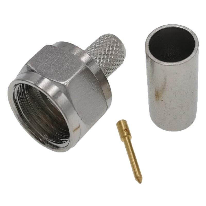 F Male Plug Straight Crimp RG58 LMR195 RG142 RG400 RF Connector