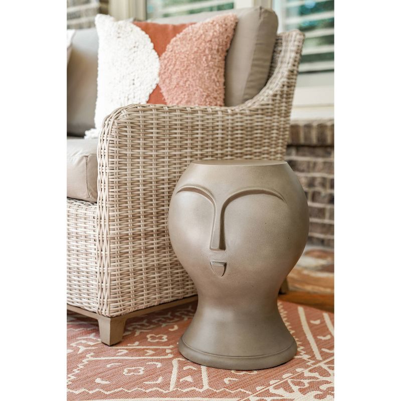 Carla Concrete Patio Side Table - Gray - Leisure Made