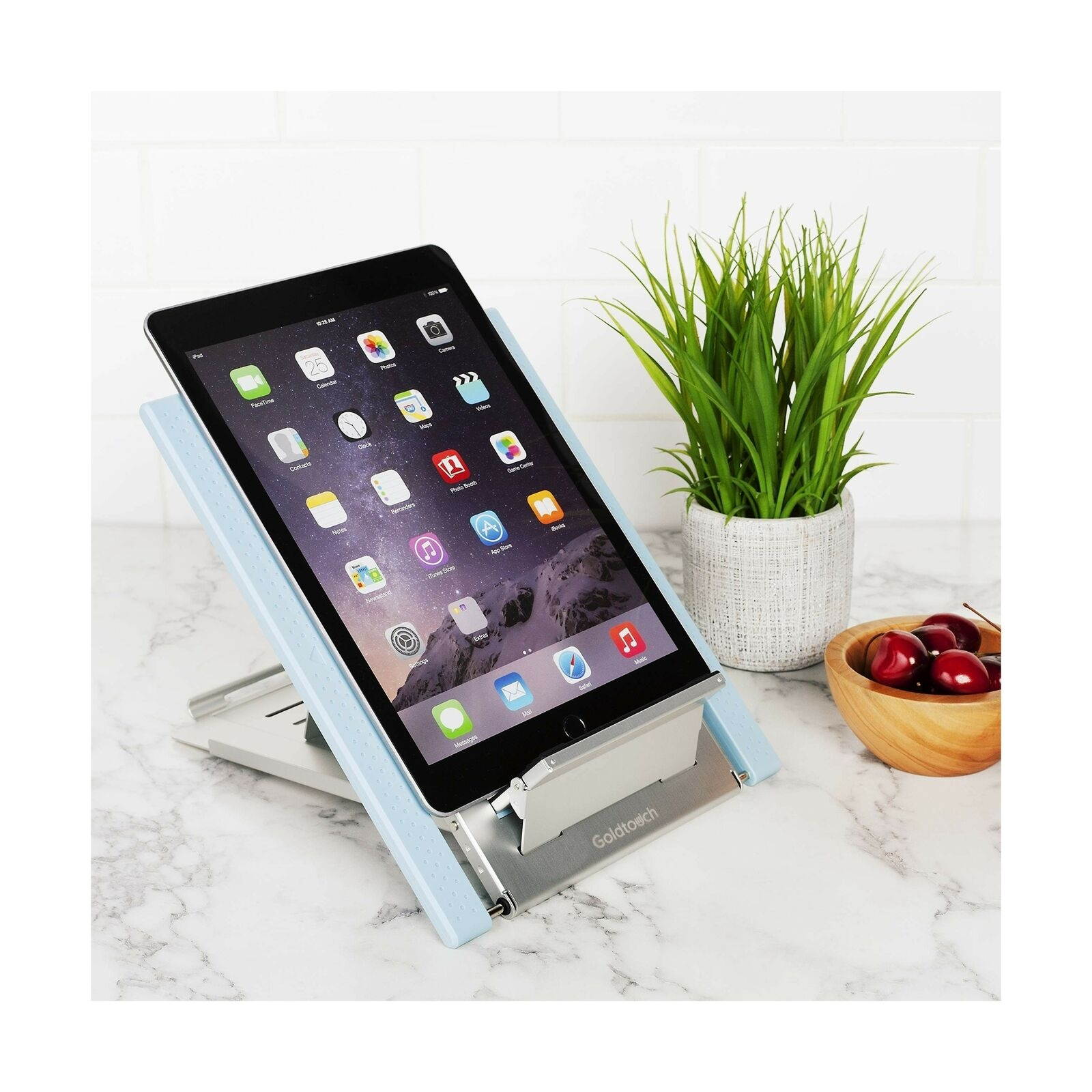 Goldtouch KOV-GTLS-0044 Go! Travel Laptop and Tablet Stand (Aluminum), Blue