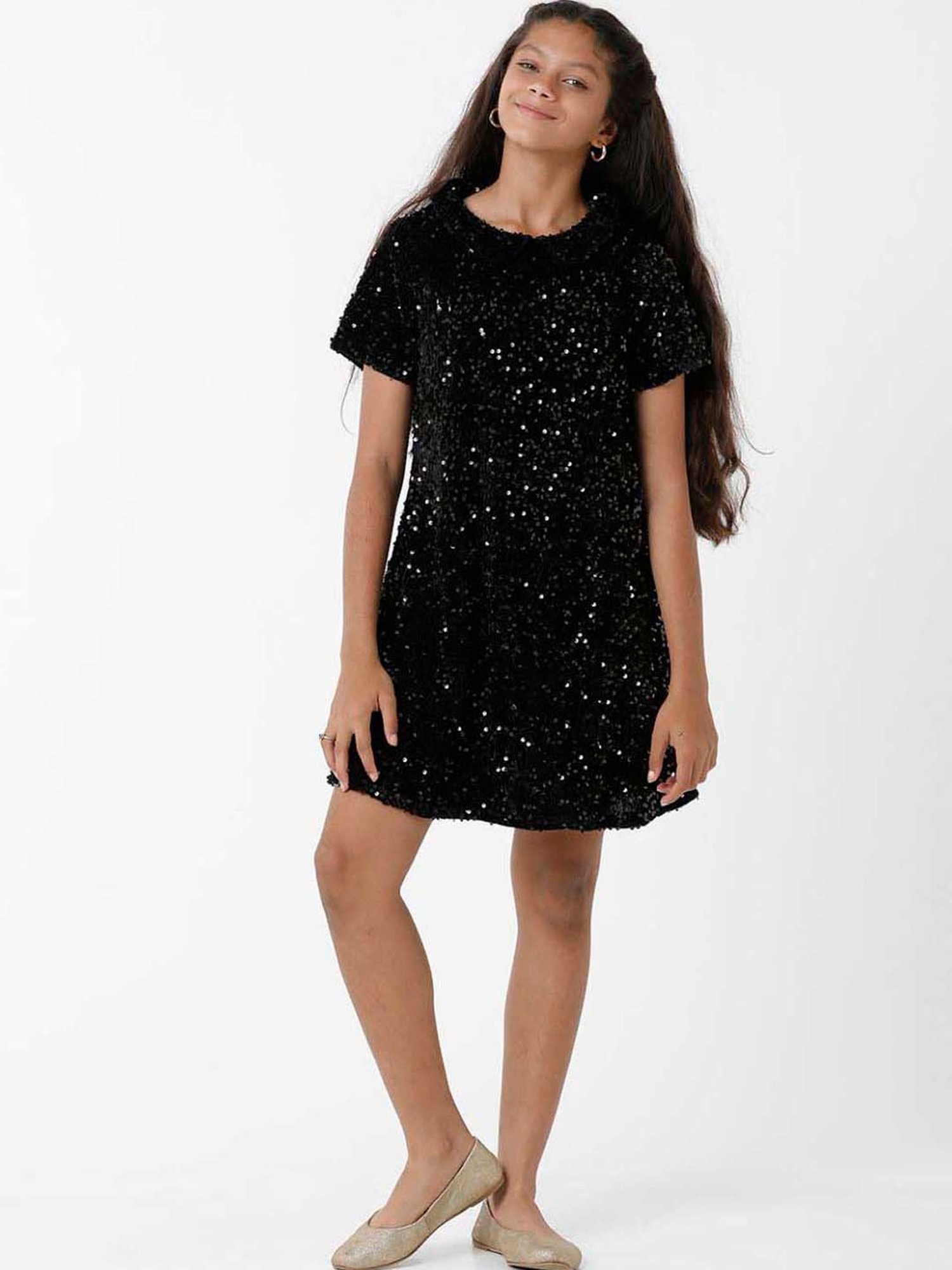 Kate & Oscar Kids Black Embellished Dress
