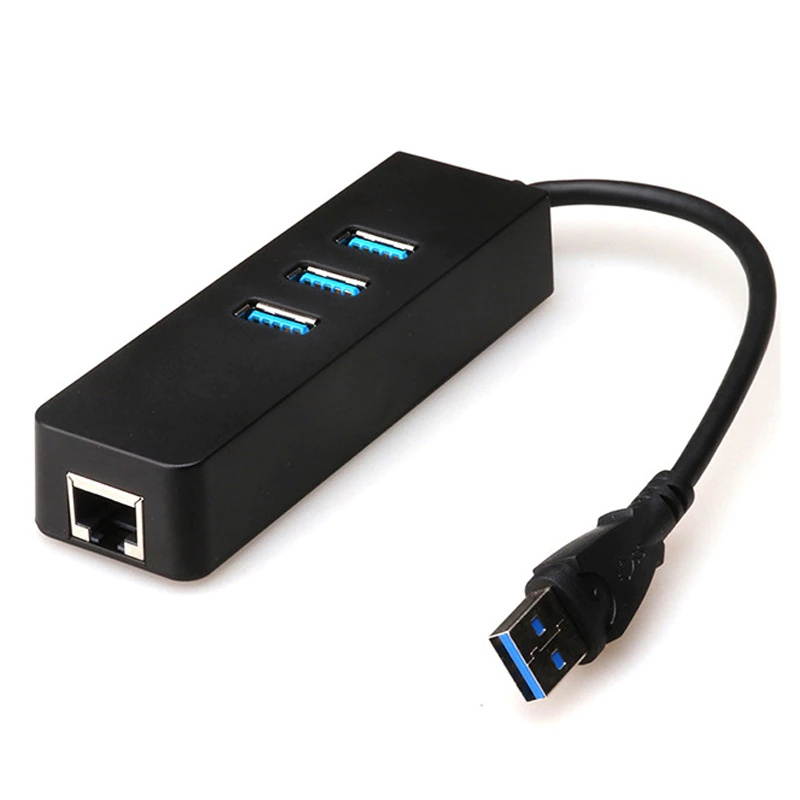 Mini Design 3 ports USB 3.0 + RJ45 Gigabit Ethernet Network card USB3.0 + 1Gbps LAN Port Combo Adapter Cable
