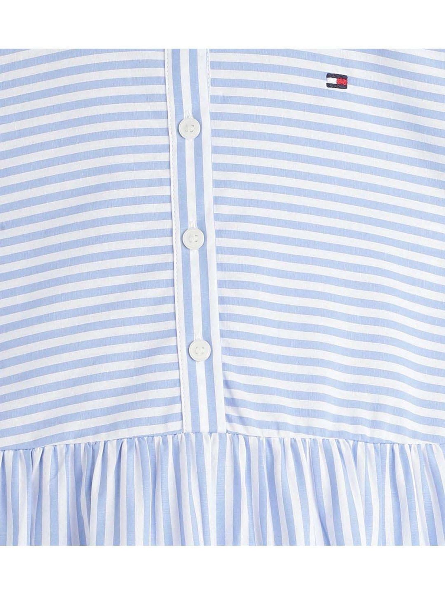 Tommy Hilfiger Girls Blue Solid Relaxed Fit Casual Dress