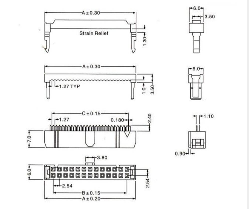 FC2.54 2x6 12P 10PCS PI FEMALE HEADER IDC SOCKET CONNECTOR 2.54MM pitch FOR 1.33MM wire