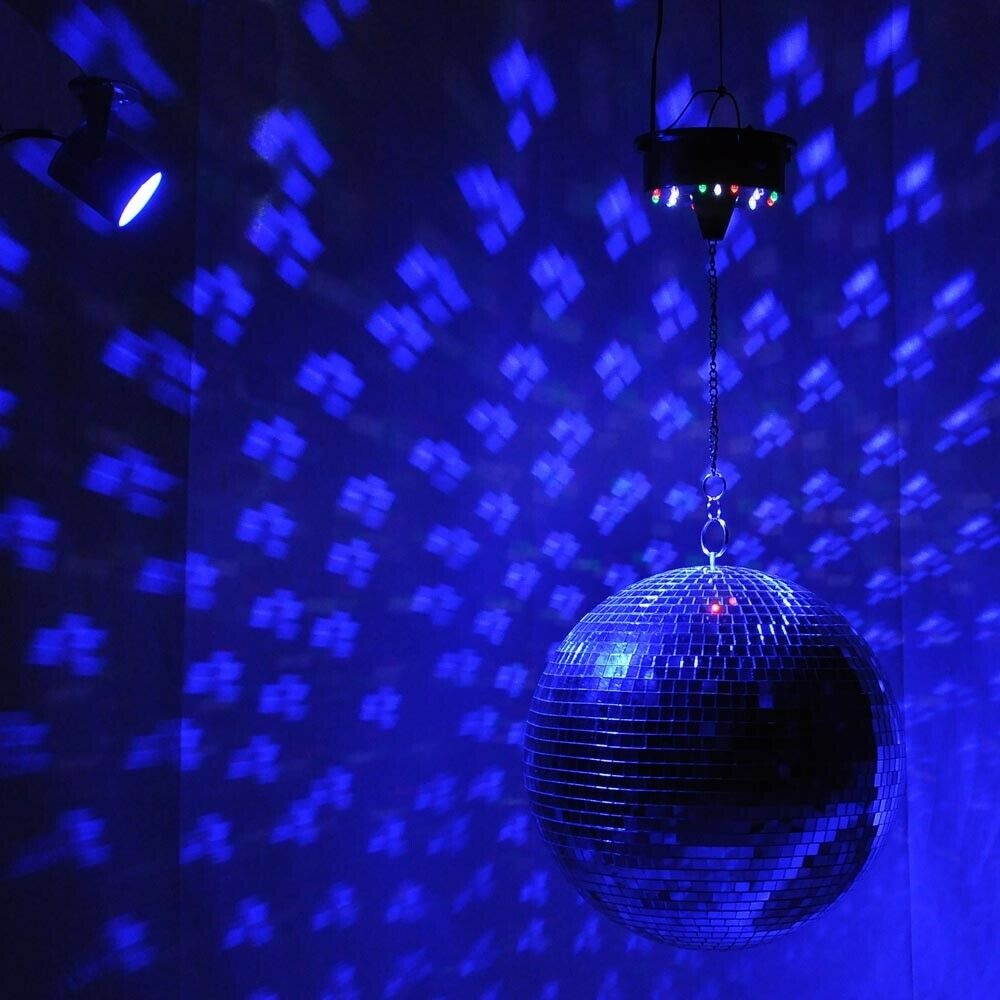 12" Large Mirror Glass Disco Ball DJ Dance Home Party Stage Lighting Bands Club