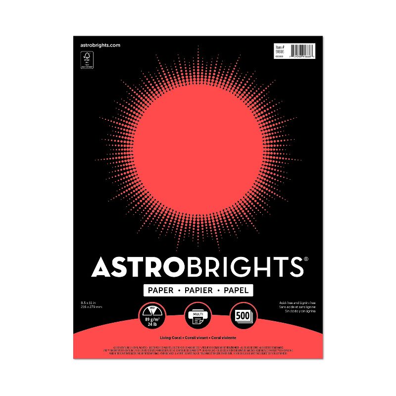 Astrobrights Color Paper, 8.5 x 11, 24 lb/89 91666