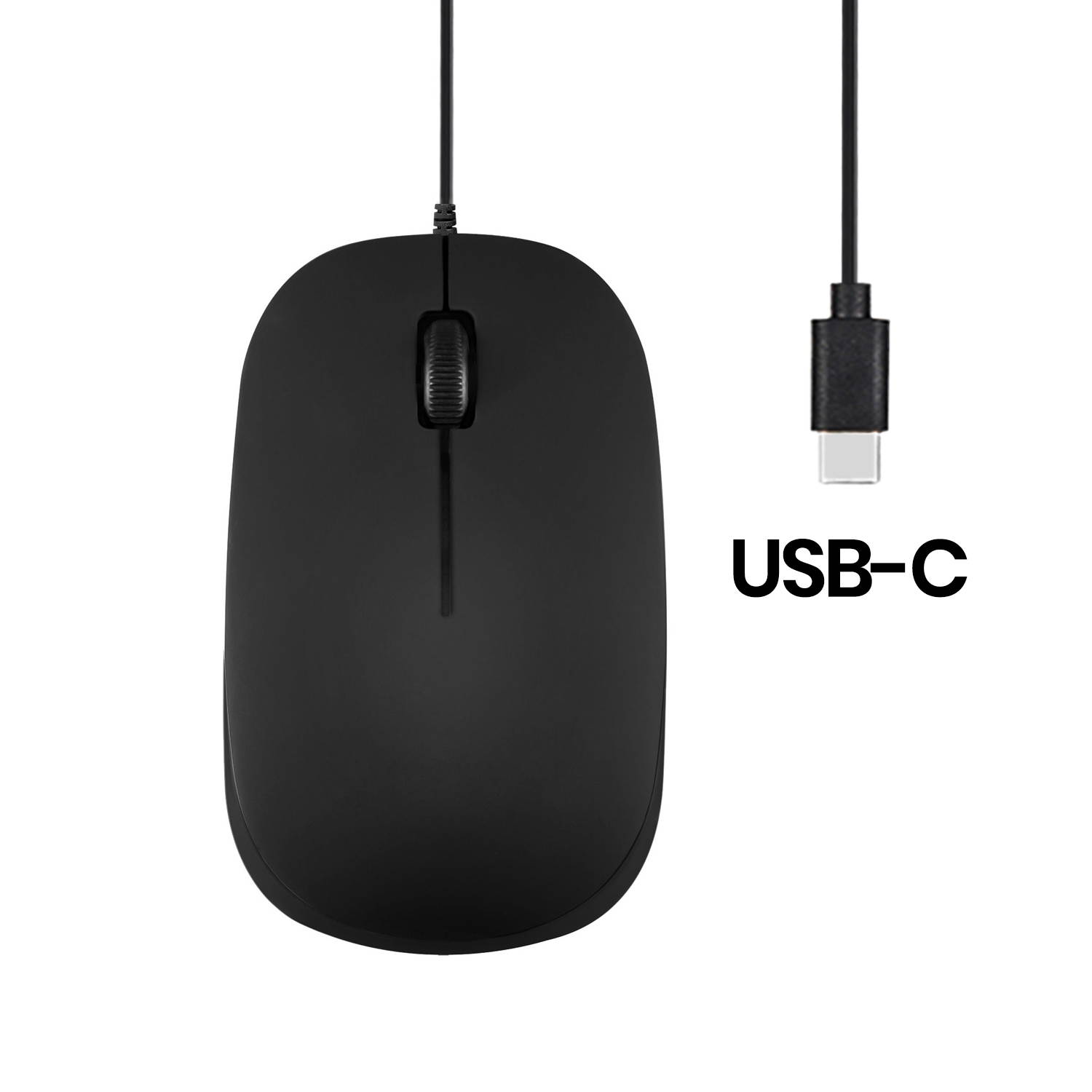 Perixx PERIMICE-201C USB Type C Wired Optical Mouse with 3-Button, Scroll Wheel, 800 DPI, Black