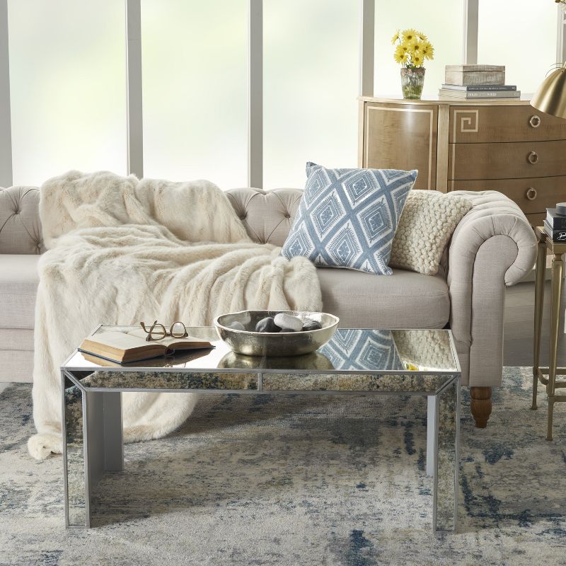 Nourison Crochet Diamonds Ocean Throw Pillow - 18" x 18"