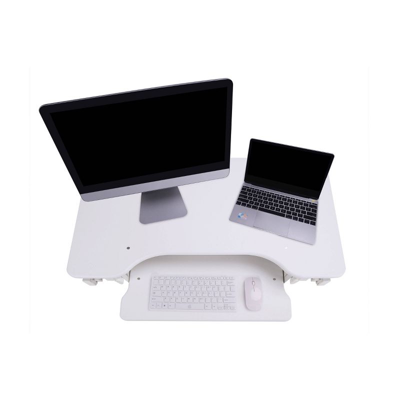 Ergonomic Height Adjustable Sit to Stand Desk Computer Riser, White