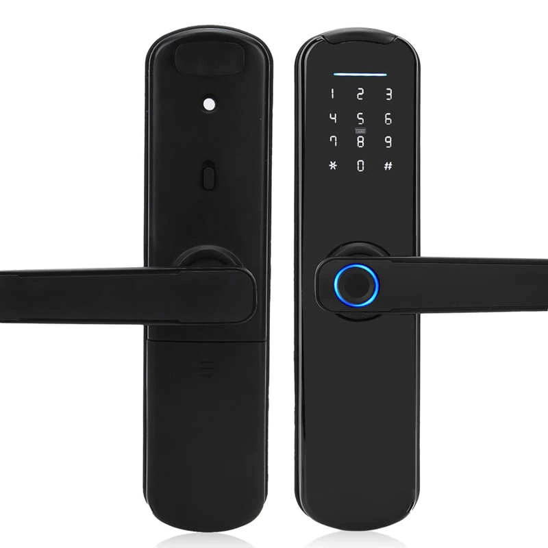 Keyless Entry Door Smart Door Lock Fingerprint Password IC Card Household Anti-Theft WiFi with 2 Mechanical Keys Password Lock