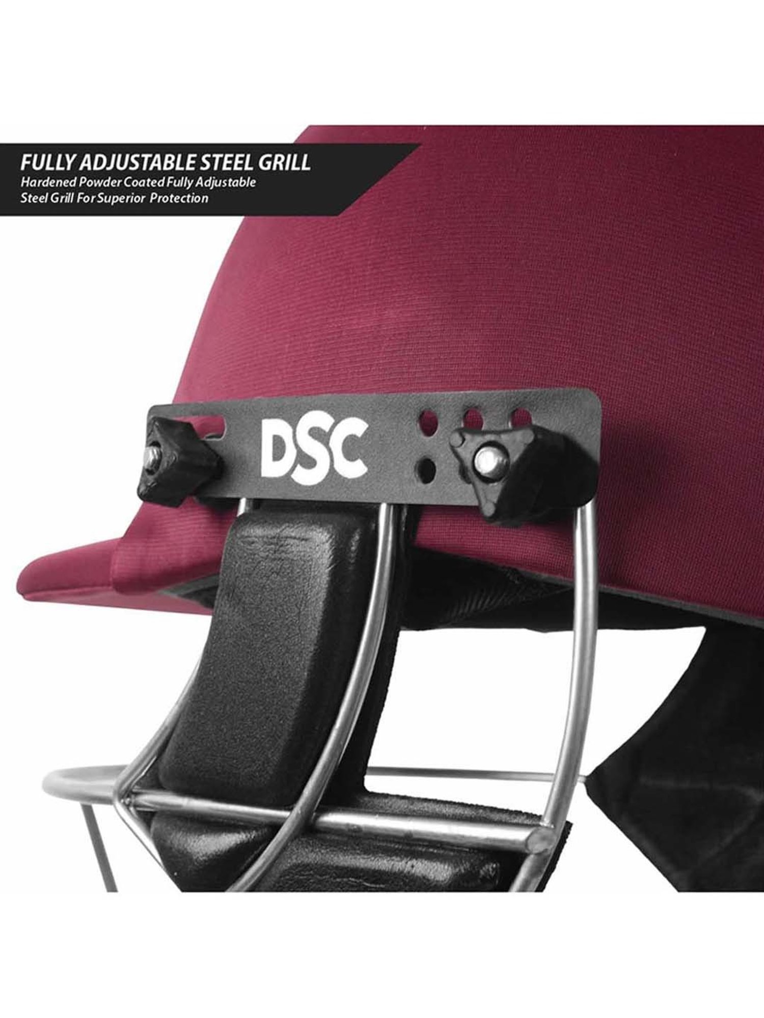 DSC DEFENDER Cricket Helmet Adjustable Steel Grill Back Support Strap Size - XL