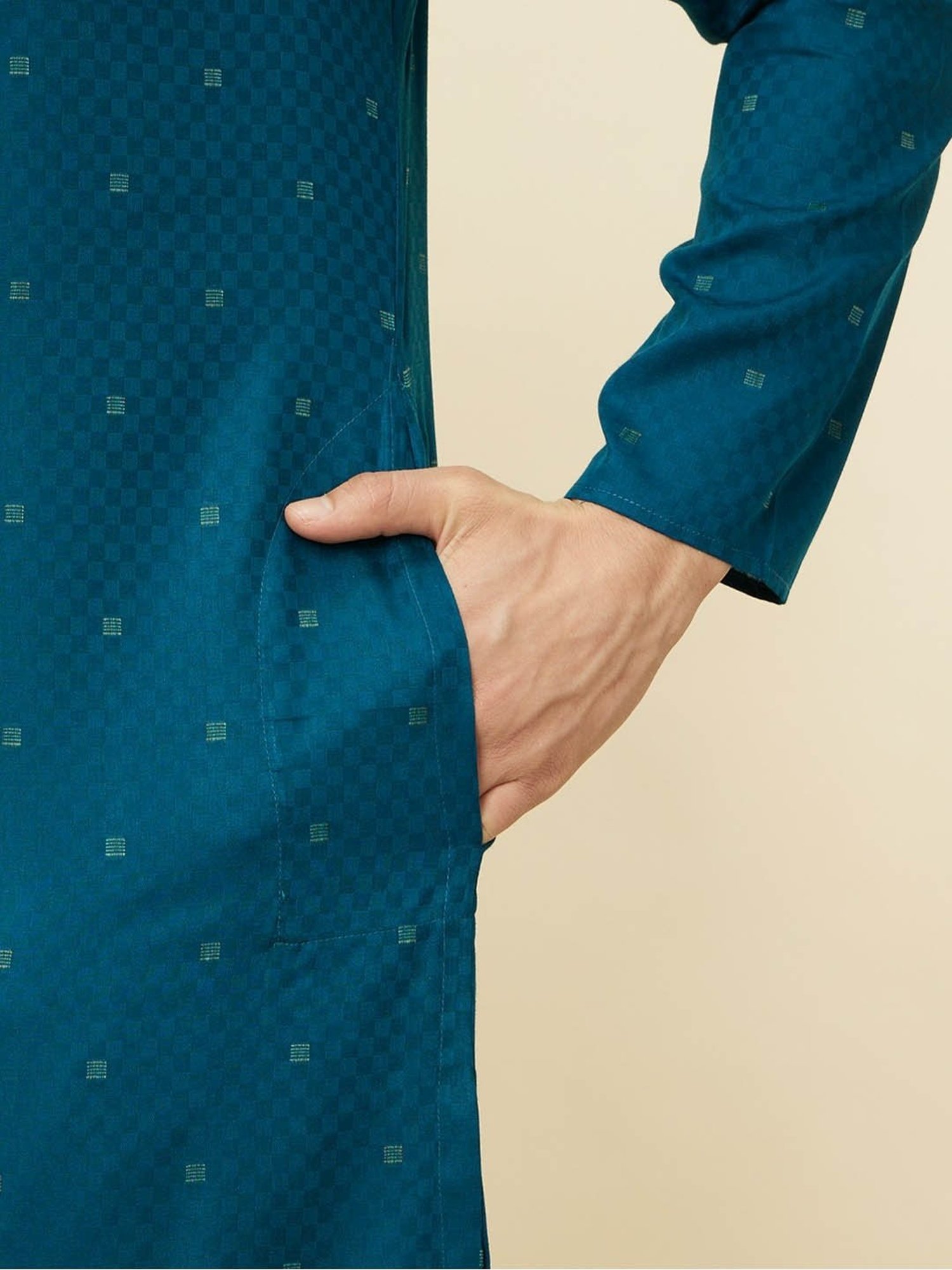 Sanwara Sea Green & White Cotton Regular Fit Chikankari Kurta Bottom Set