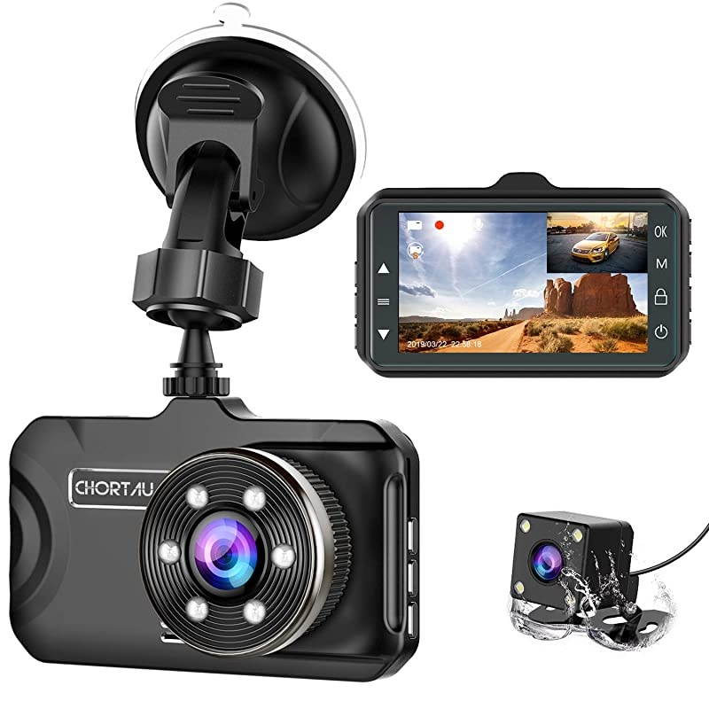 Dash Cam Front and Rear  Dual Dash Cam 3 inch Dashboard Camera Full HD 170&deg; Wide Angle Backup Camera with Night Vision WDR GSensor Parking Monitor Loop Recording Motion Detection