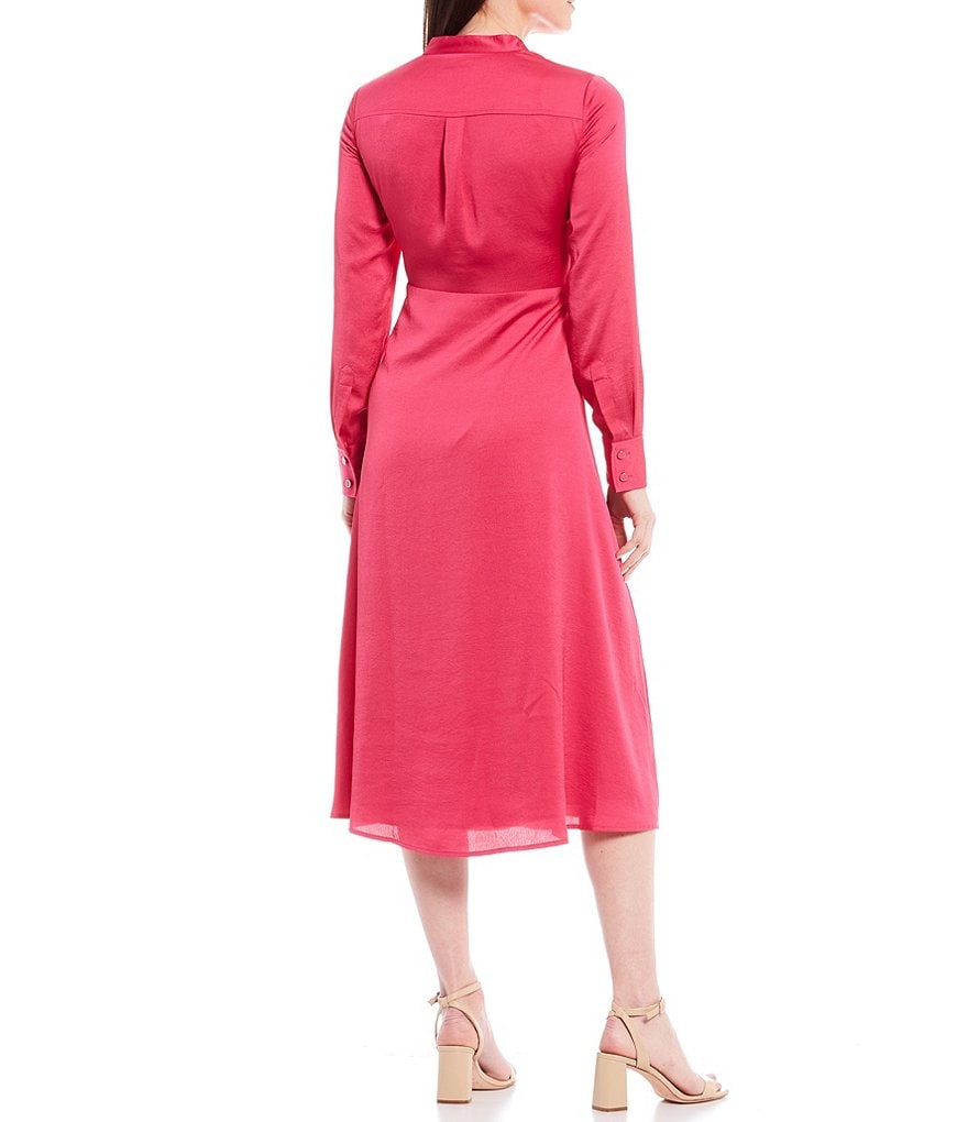 Tommy Hilfiger Paisley Chiffon Smocked Sleeveless Mock-Neck Midi A-Line Dress