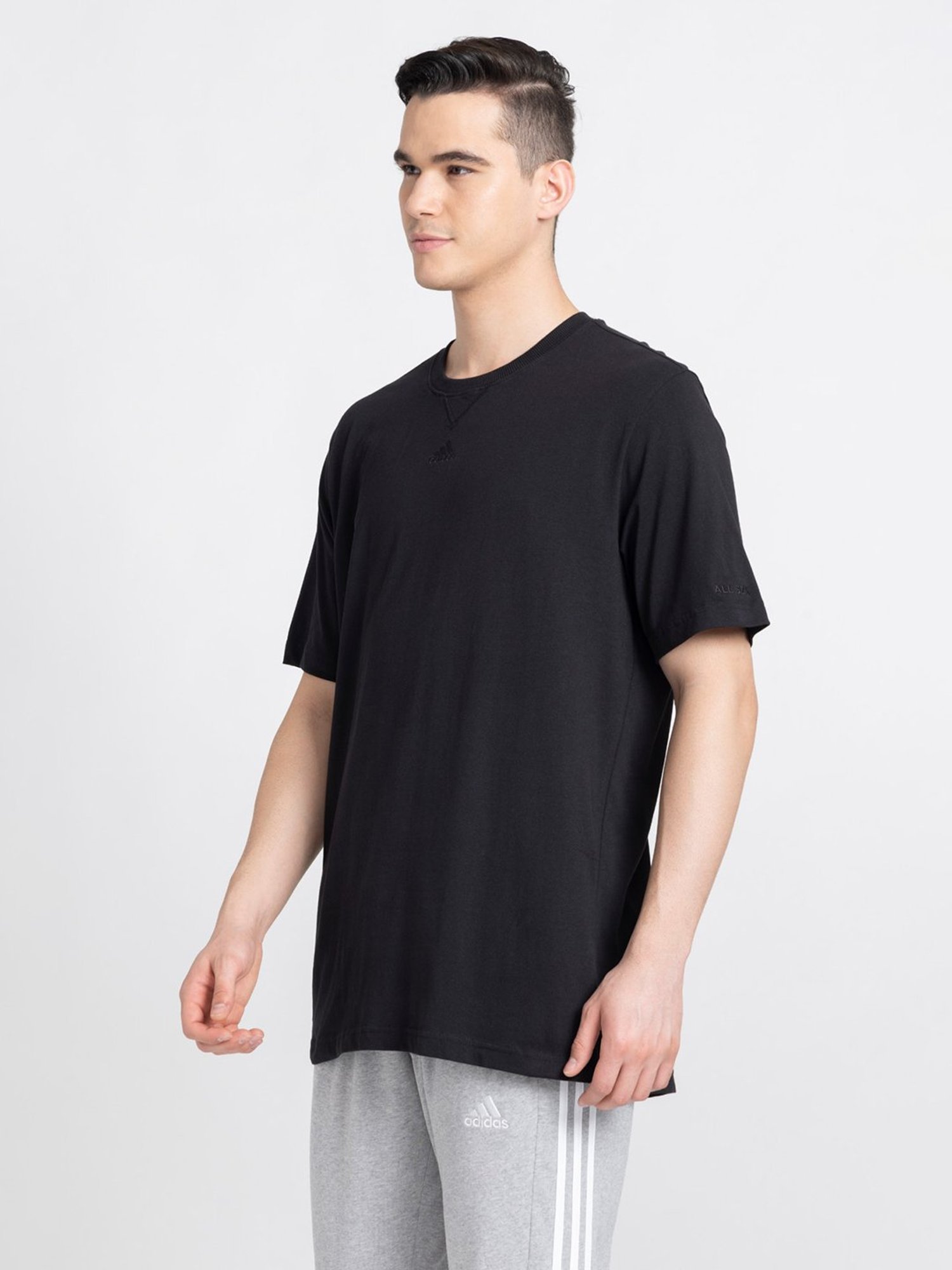 adidas ALL SZN Black Loose Fit Cotton Crew T-Shirt