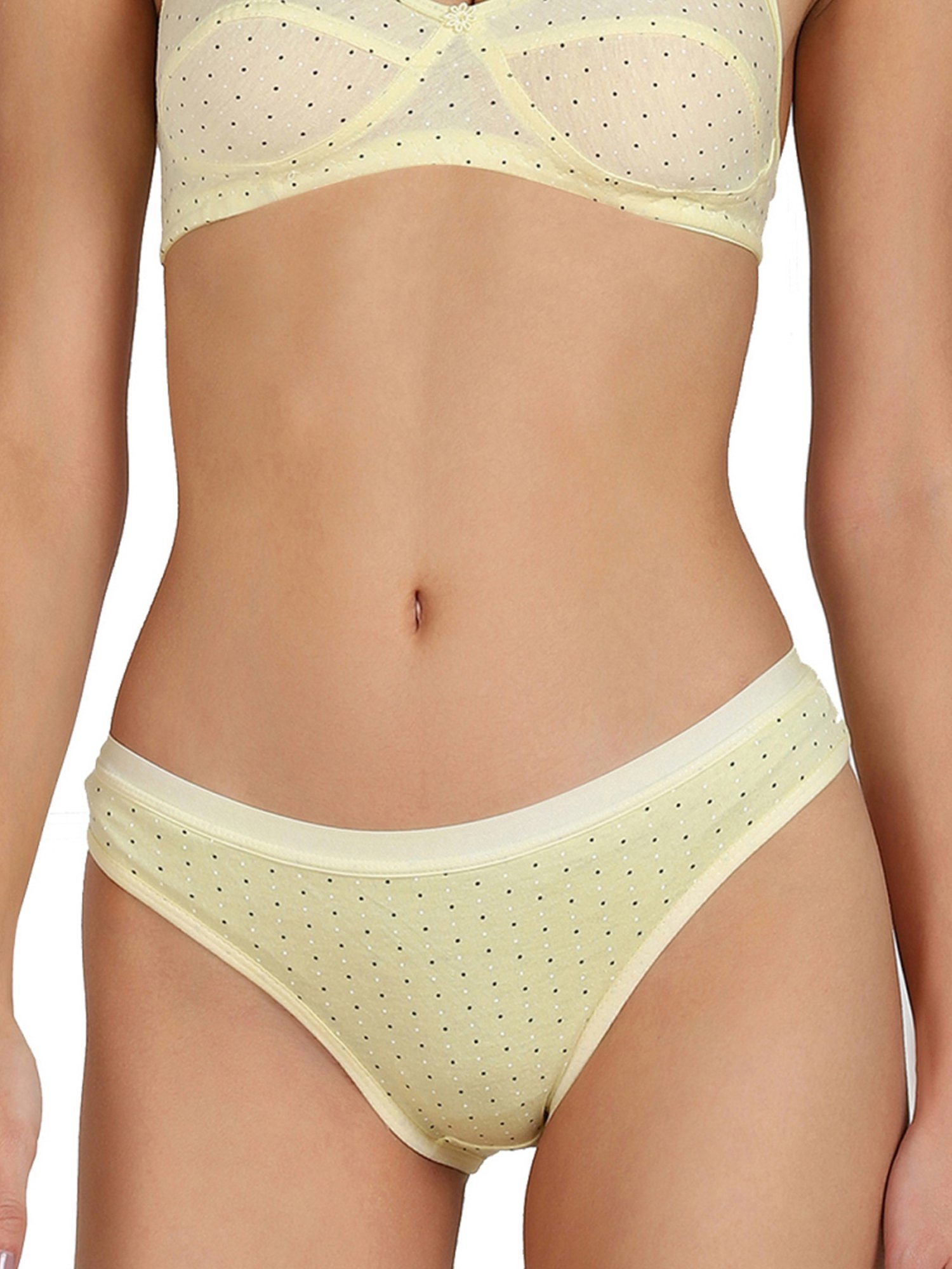 mod & shy Black Self Pattern Lingerie Set