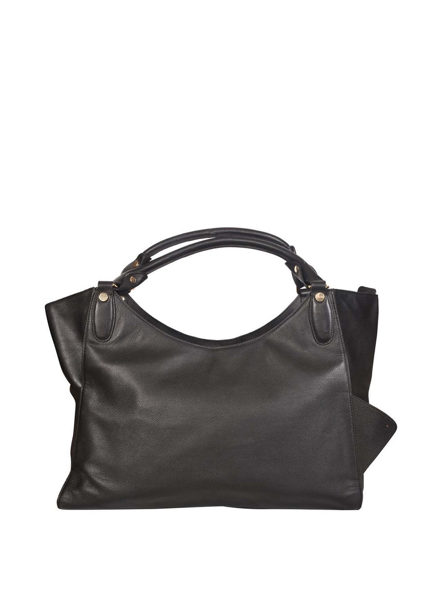 SASSORA Black Solid Medium Handbag