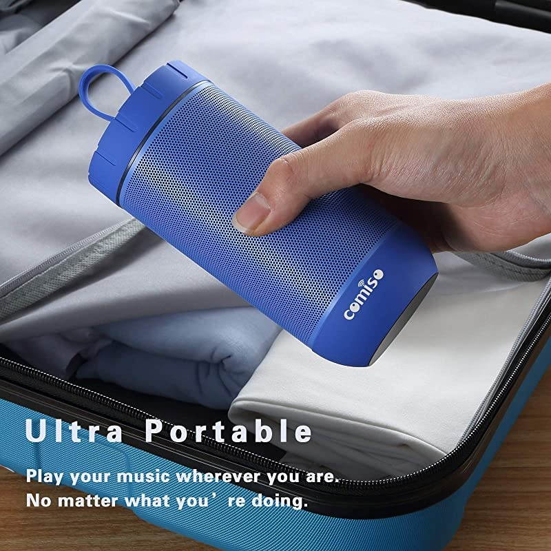 Bluetooth Speaker with 360 Surround Sound 24 Hour Playtime 66ft Bluetooth Range IPX5 Water Resistance DualDriver Wireless Speaker for iPhone Samsung Blue