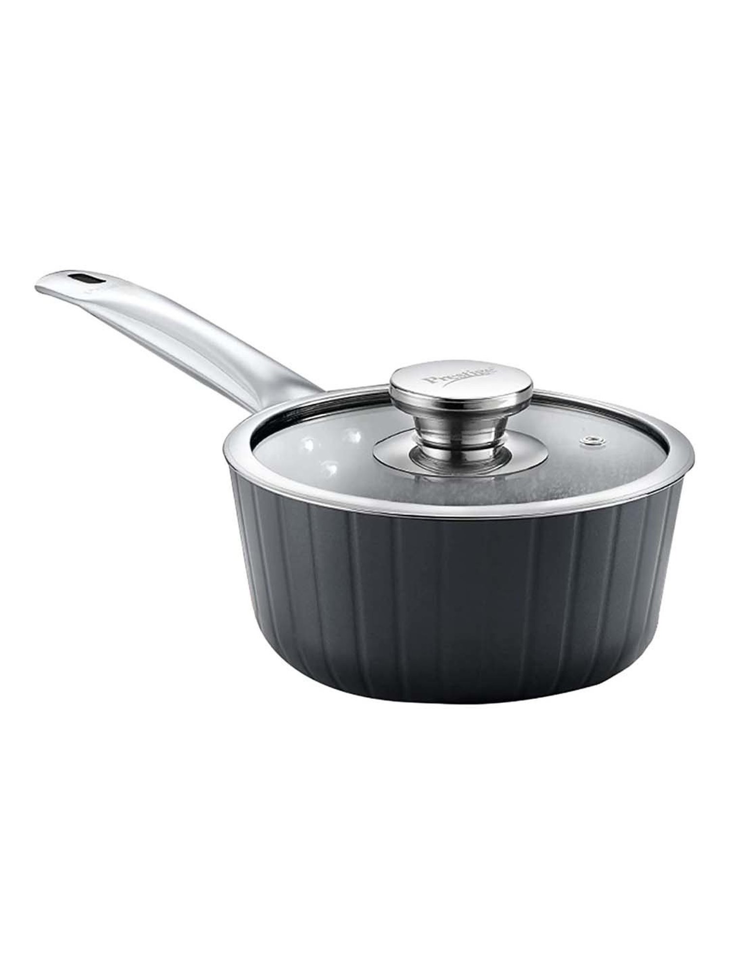 Prestige Black Hard Anodised 16 cm Non-Stick 6-Layer Sauce Pan With Lid (1.6 L)