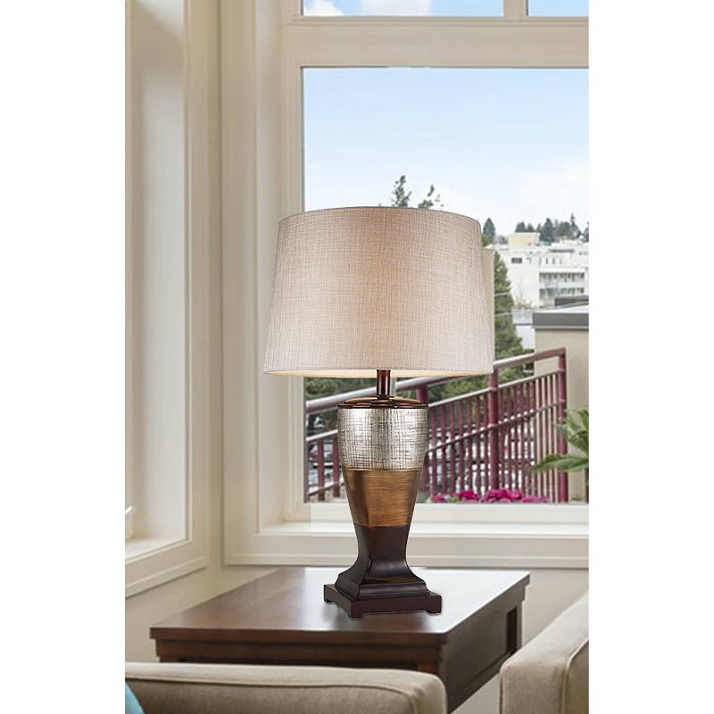30" Antique Polyresin Table Lamp with Multi Tone Base (Includes CFL Light Bulb) Brown - Ore International