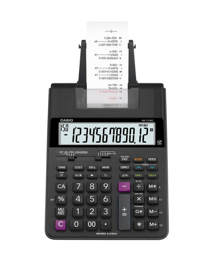 Casio Printing Calculator 6-1/2"Wx11-5/8"Lx2-9/16"H Black HR170RC