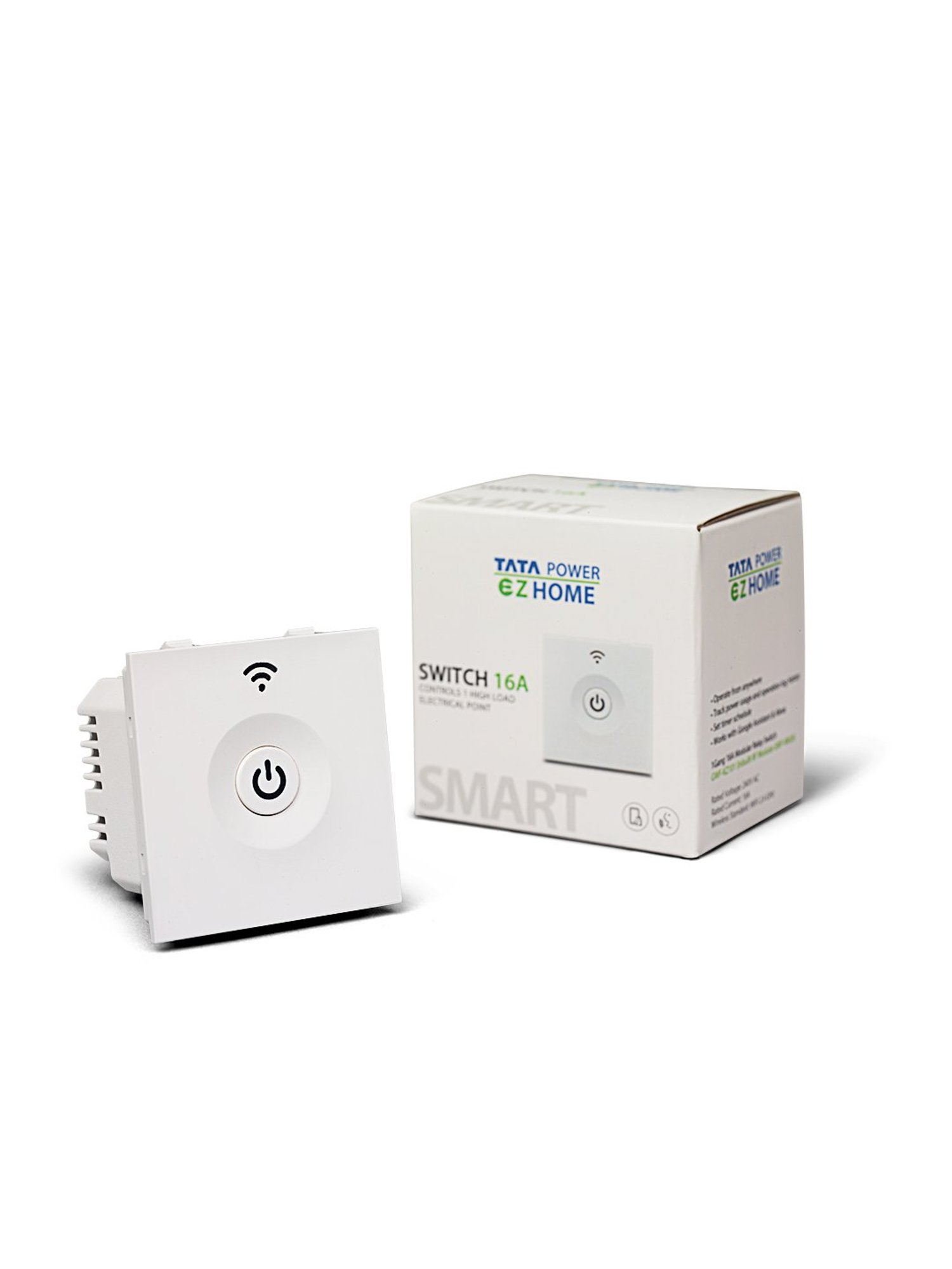 Tata Power EZ Home Wifi Smart Switch 16A 1 Channel,Modular Home Automation Product,Track Power Usage